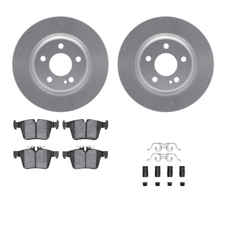 DYNAMIC FRICTION CO 4312-63080, Geospec Rotors with 3000 Series Ceramic Brake Pads includes Hardware, Silver 4312-63080